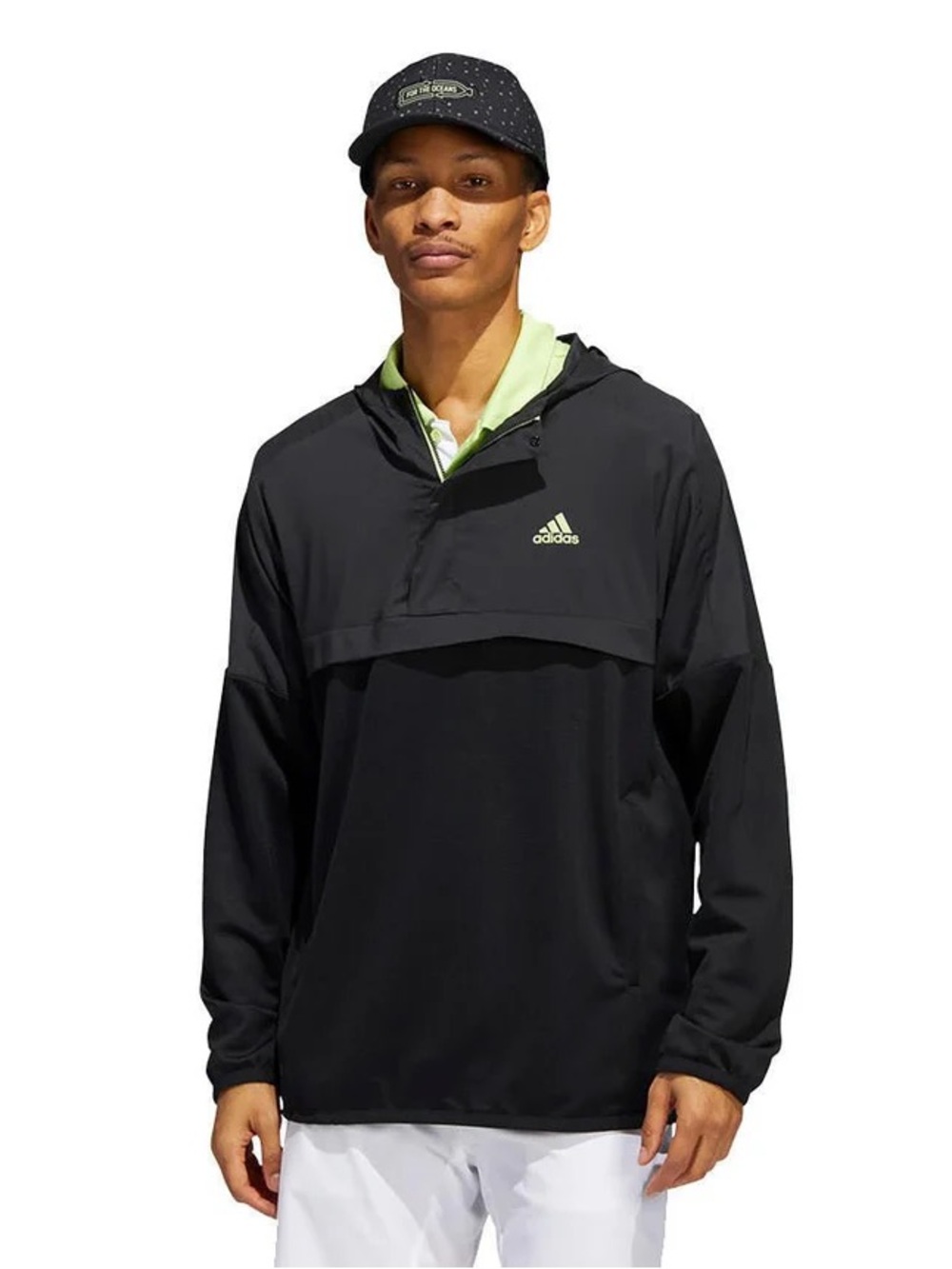 ADIDAS Men’s Sport Anorak GOLF zipper pullover hooded jacket - Black